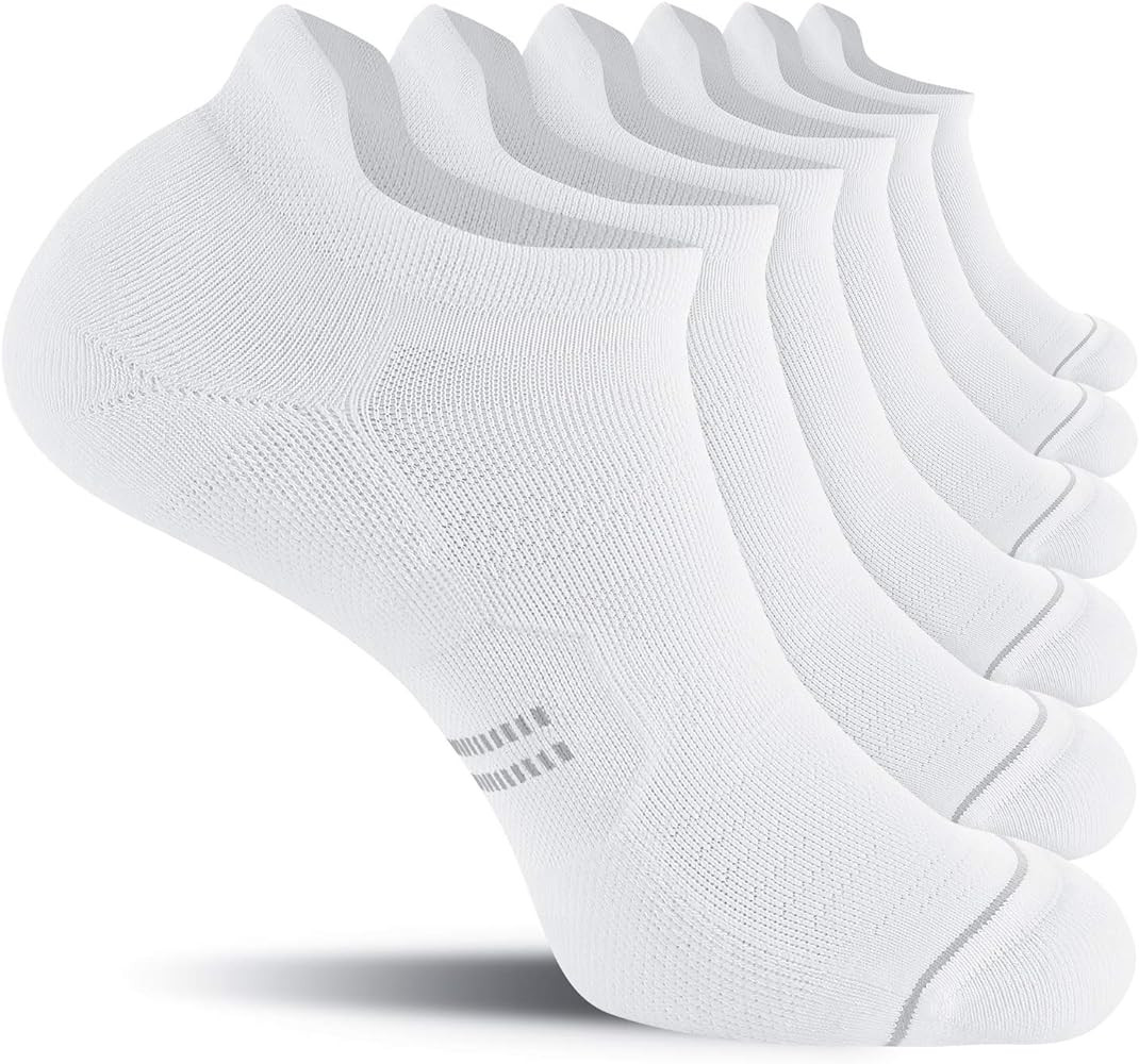 CS CELERSPORT 6 Pack Men's Running Ankle Socks with Cushion, Low Cut Athletic Sport Tab Socks | Amazon (US)