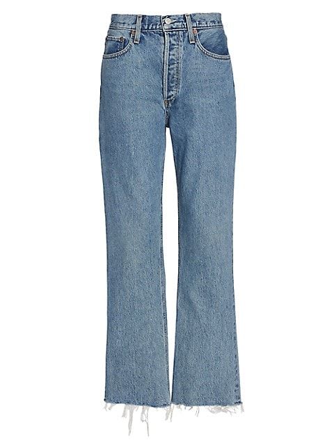 Static High-Rise Distressed Boot-Cut Crop Jeans | Saks Fifth Avenue