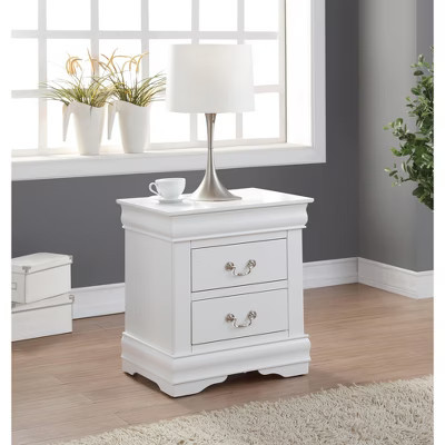 TIRAMISUBEST Philippe White Finish Nightstand - White Mobile File Cabinet | Target