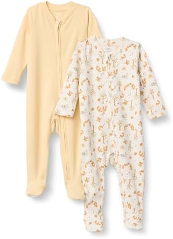 Amazon Essentials x Sofia Grainge Unisex Babies' Cotton Footed Sleep and Play Bodysuit, Pack of 2 | Amazon (US)