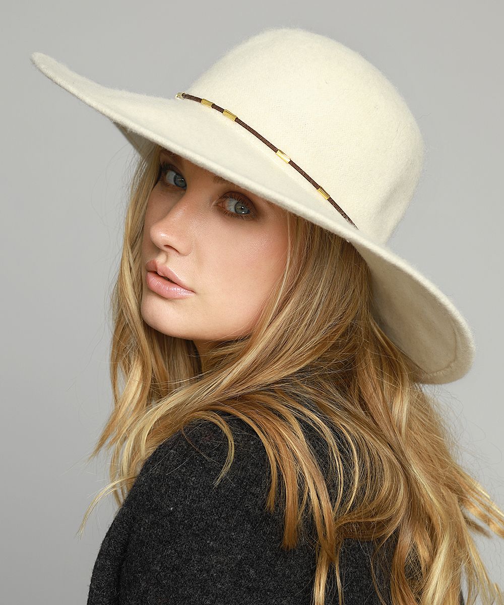 Urbanista Women's Winter Hats IVORY - Ivory Wool Wide Brim Hat | Zulily