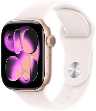 Apple Watch Series 11 [GPS 42mm] Smartwatch with Rose Gold Aluminum Case with Light Blush Sport B... | Amazon (US)