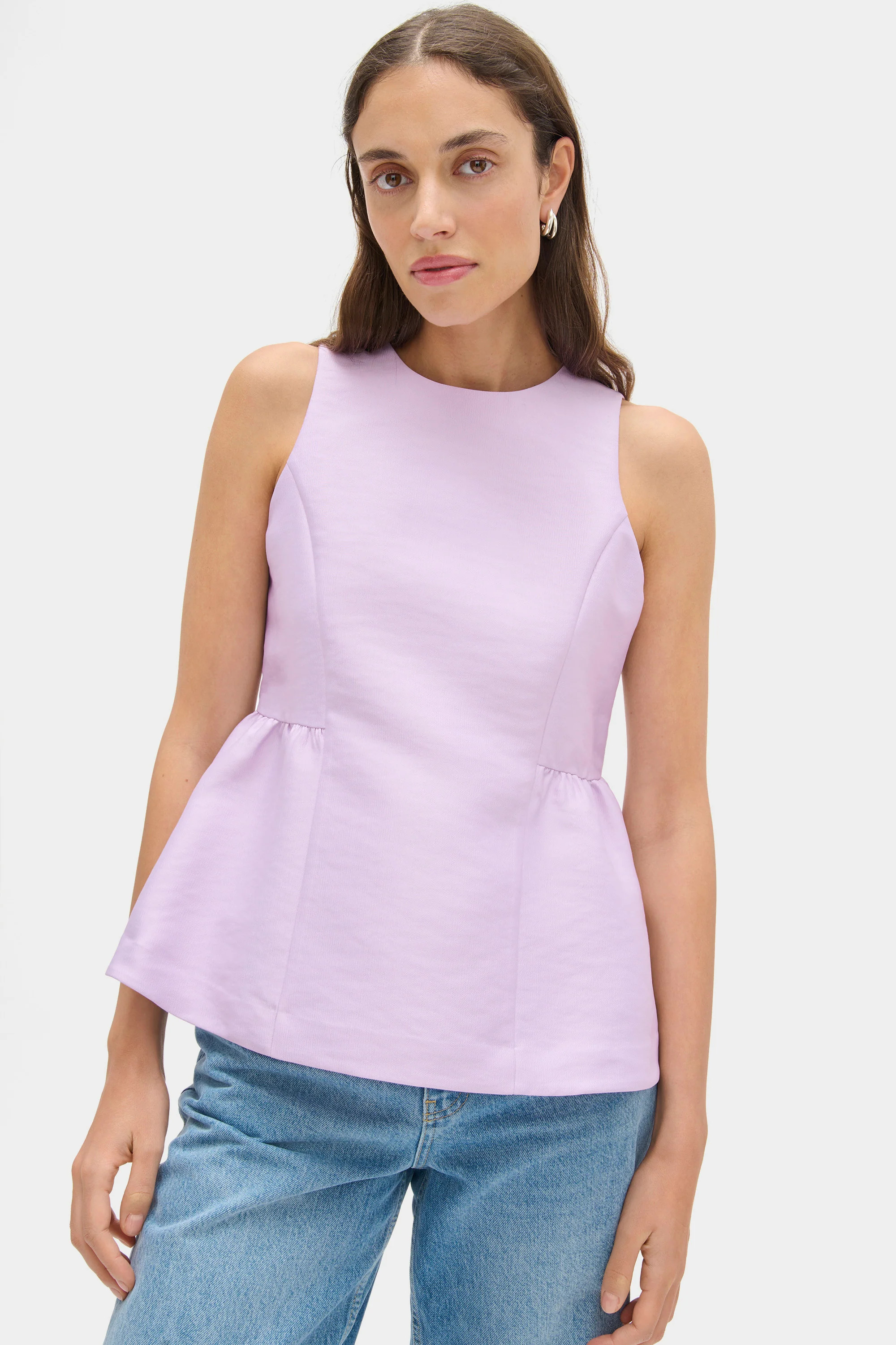 ALIGNE Peplum Satin Top - Purple | Solstice | ALIGNE UK & EU