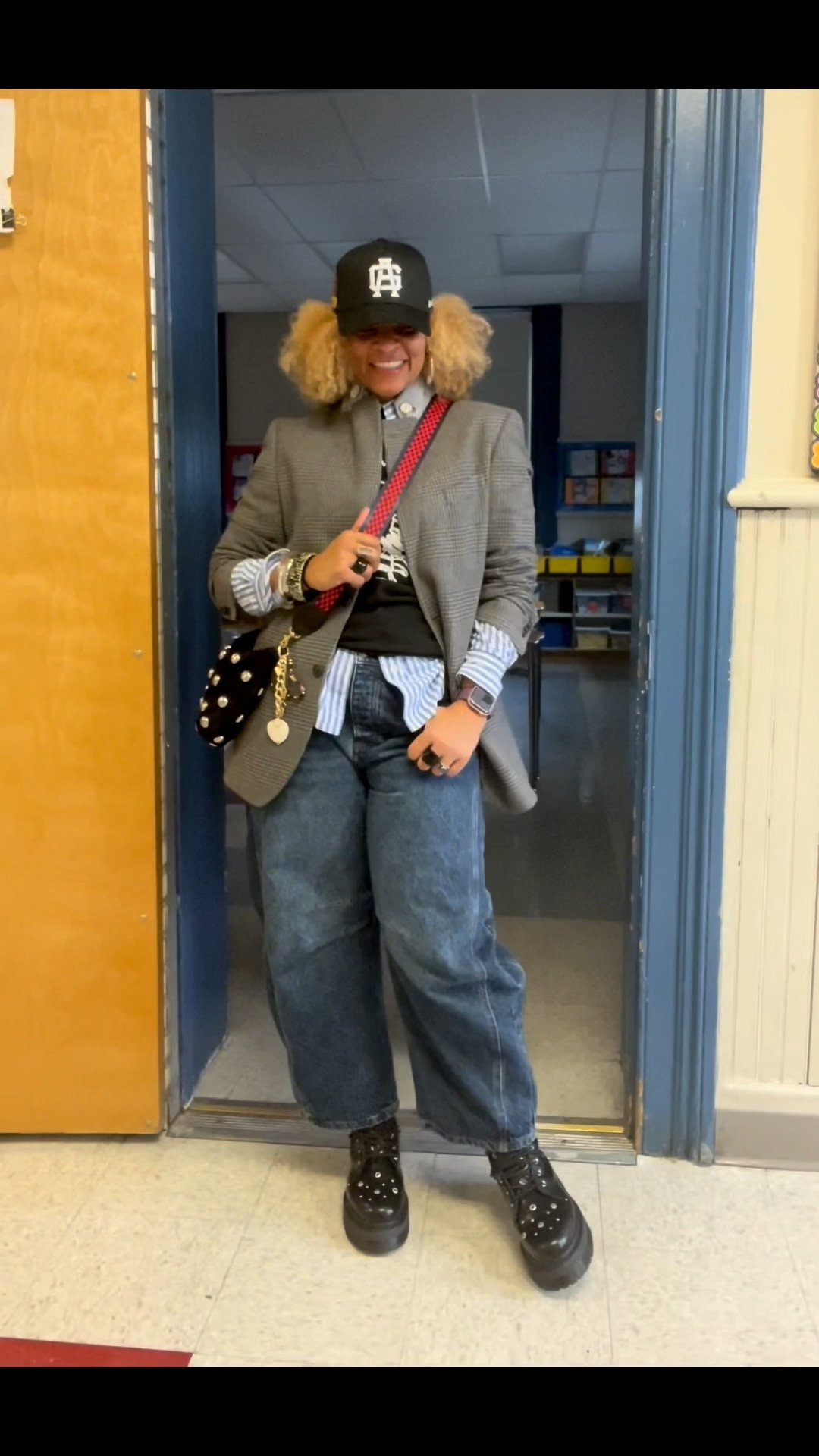💖 My heart is truly my Big Guy, filled with love for everyone around me. But it took my brother/family to remind me that I need to give some of that love back to myself. 💖 Wearing @agapeuncon fitted cap and tee as my reminder that taking a moment for self-love isn’t selfish; it’s essential! 

Thank you, @lenox_lioness for your incredible brand and mission. Together, we’re building a community that embraces self-love and unity. Here's to celebrating ourselves just as much as we celebrate each other! 🎉💕

Weekend Vibes 💃

#OOTD #SelfLove #Community #Unity #teachersofinstagram

Blazer: @Macys   
Button up: @Macys
Tee: @agapeunco
Jeans: @Free People 
Boots: @drmartens 
Bag & strap: @Clare V. 

#LTKootd #LTKSaleAlert #LTKWorkwear