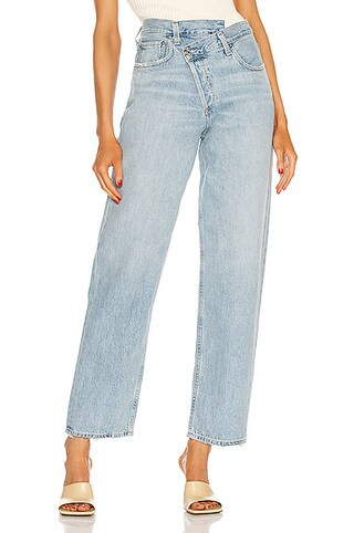 AGOLDE Criss Cross Upsized Jean in Denim-Light | FWRD 