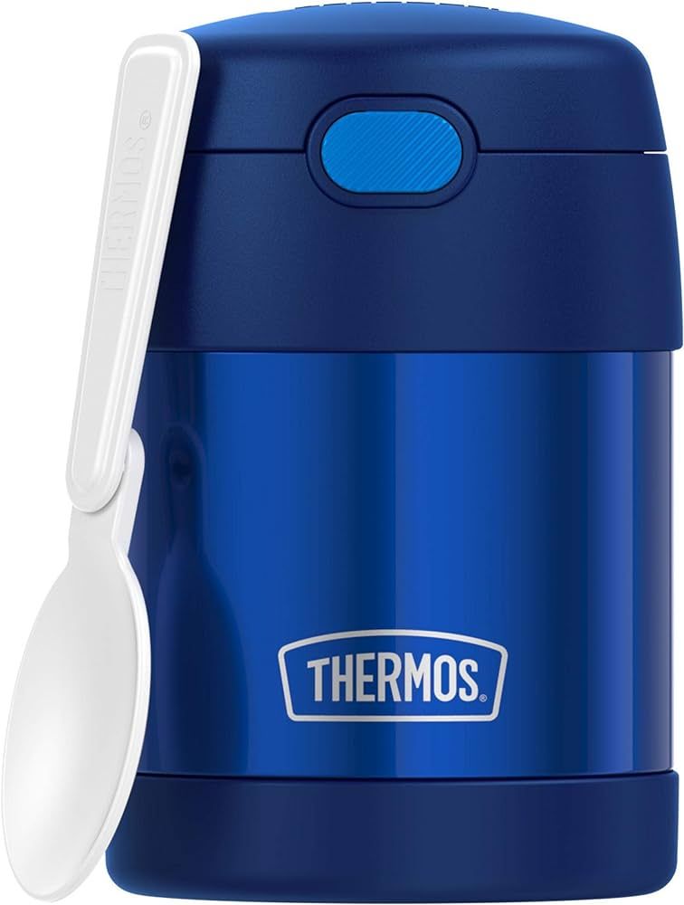 THERMOS FUNTAINER 10 Ounce Stainless Steel Vacuum Insulated Kids Food Jar with Folding Spoon, Nav... | Amazon (US)