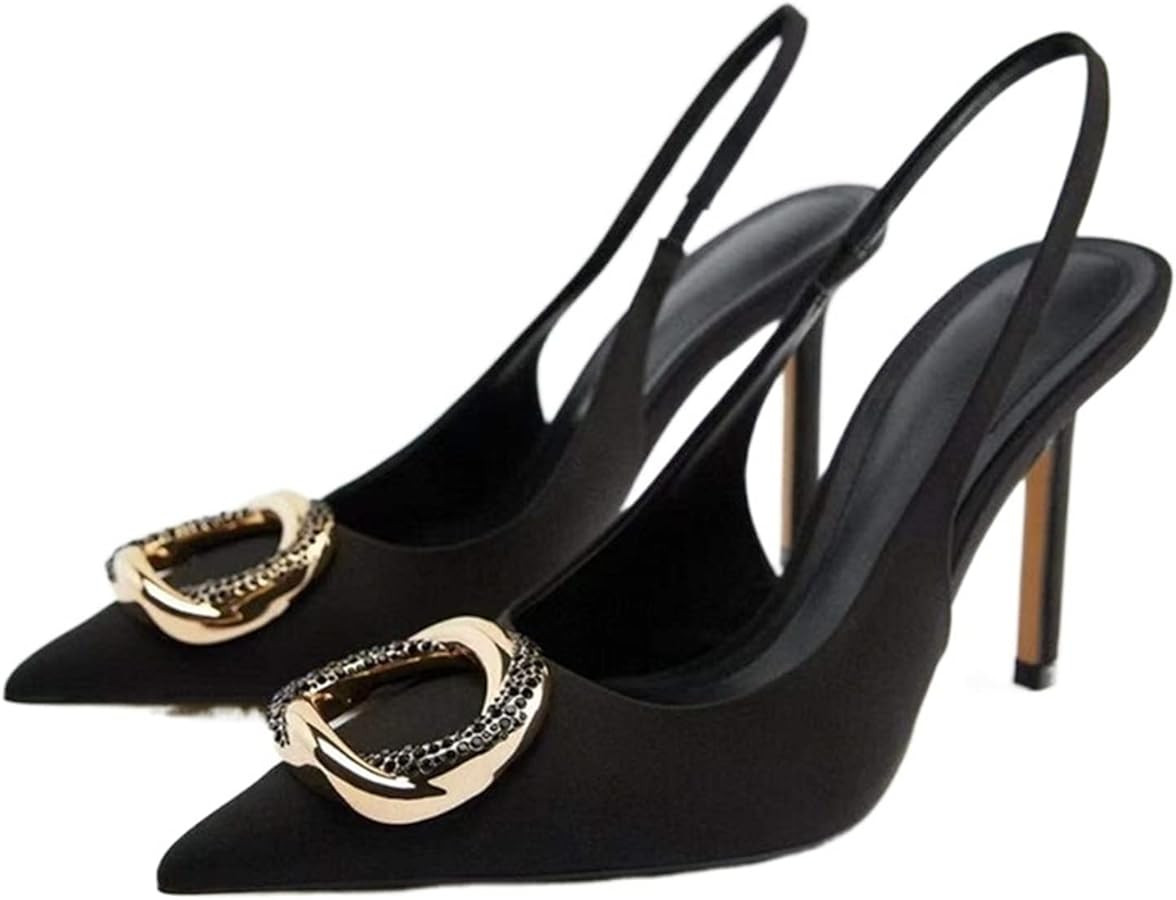 High Heels For Women Shoes Women Pumps High Heels Metal Party Wedding Shoes Slingback Stiletto Sa... | Amazon (US)