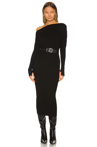 Enza Costa Sweater Knit Slouch Dress in Black from Revolve.com | Revolve Clothing (Global)