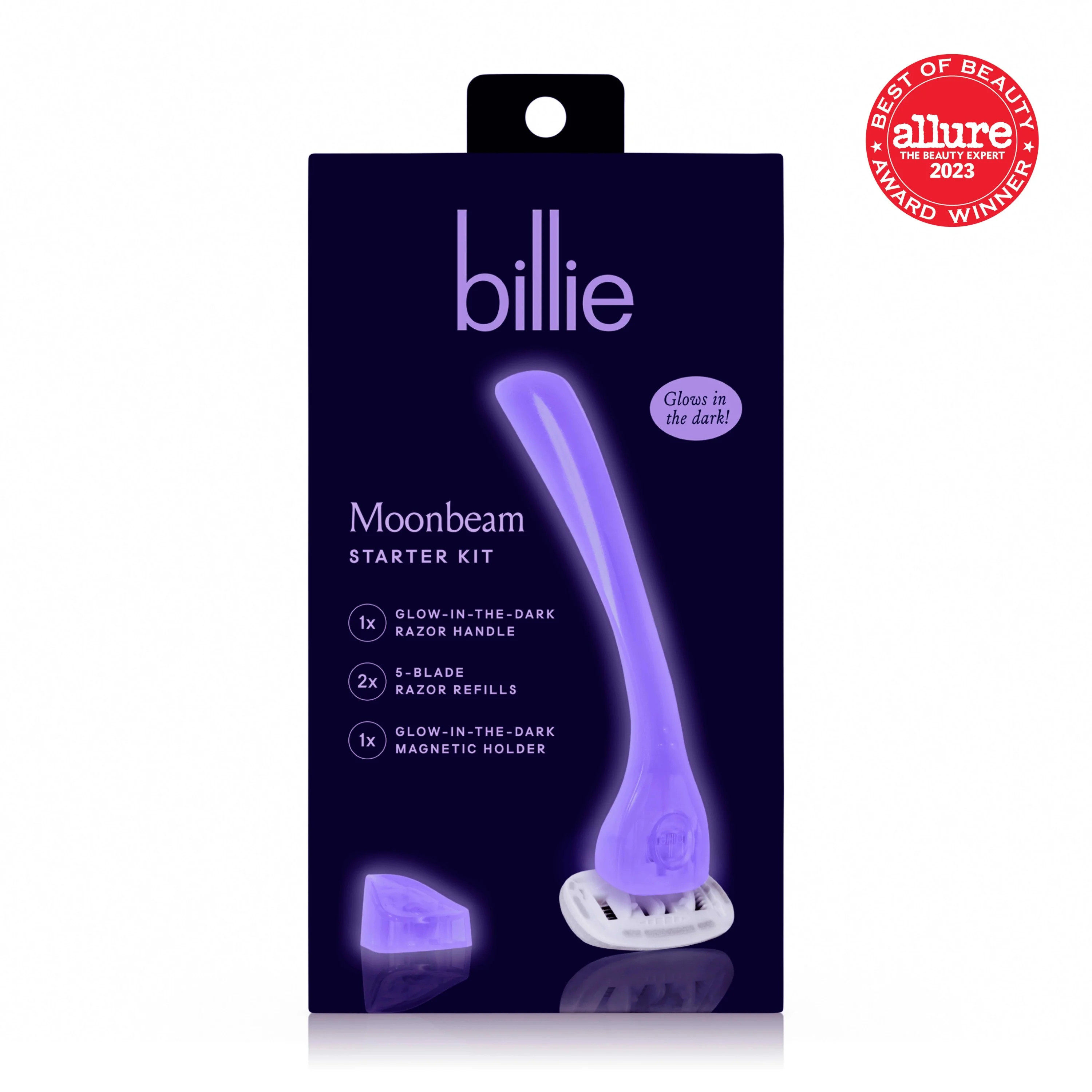 Billie Women’s Razor Kit - 1 Handle + 2 x 5-Blade Refills + Magnetic Holder - Moonbeam | Walmart (US)