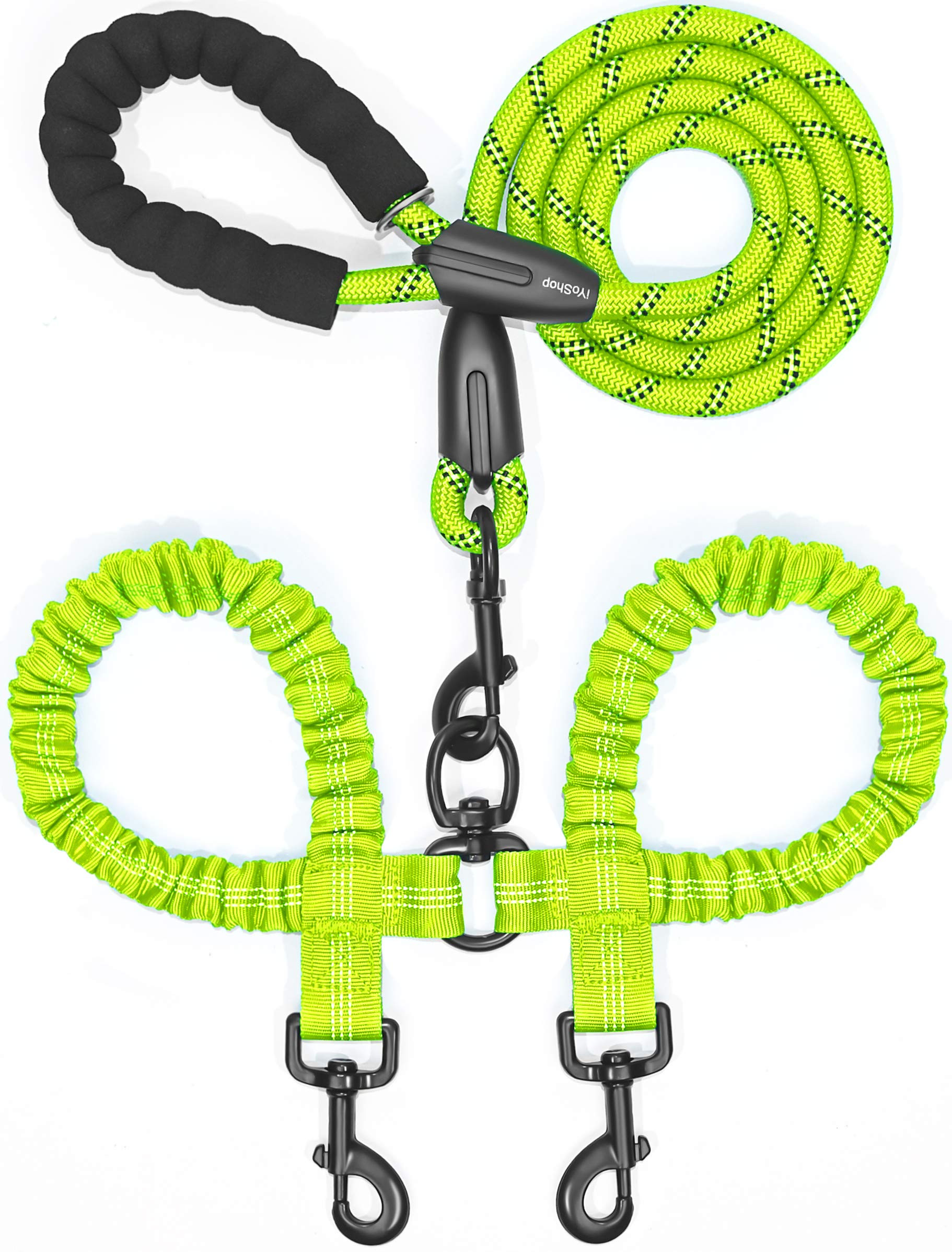 iYoShop Dual Dog Leash - 360° Swivel, No Tangle Walking Leash with Shock Absorbing Bungee for Tw... | Amazon (US)