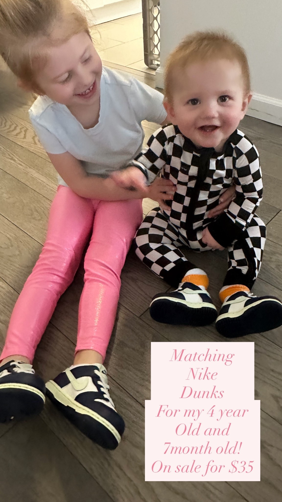 Matching Nike dunks on sale now for my 4 year old and 7 month old I can hardly take it — daily edit cover from Found by Em