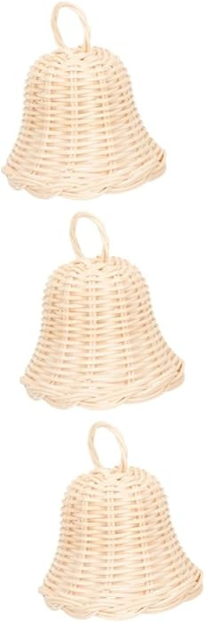 ARTIBETTER 3pcs Rattan Woven Christmas Tree Bell Pendant Adorable Holiday Home Decor Ornament for... | Amazon (US)