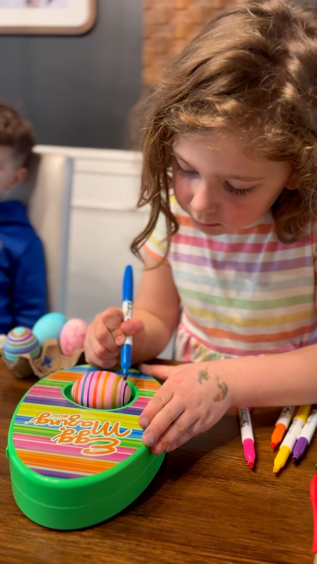 This is something we will use all year round! Anytime we have hard boiled eggs in the future- this Egg Mazing machine will get put to use. Everyone loved it!!! 🥰 🪺 🎨 we fist dyed the hard boiled eggs, we let them dry and then we used the machine 💓

#LTKKids #LTKSeasonal #LTKmomlife