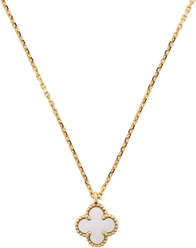 Amazon.com: Van Cleef & Arpels, Pre-Loved Sweet Alhambra Pendant Necklace 18K Yellow Gold and Mot... | Amazon (US)