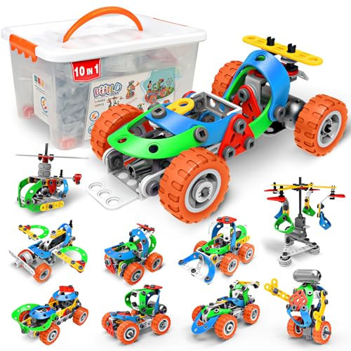 STEM Toys for Boys Kids Gift: 10 in 1 Electric Building Toys for 5 6 7 8 9 10 Year Old Birthday Gifts - Educational Construction Blocks Kits Activities Games Ages 4-6 4-8 5-7 6-8 8-10 8-12 Year Old | Amazon (US)