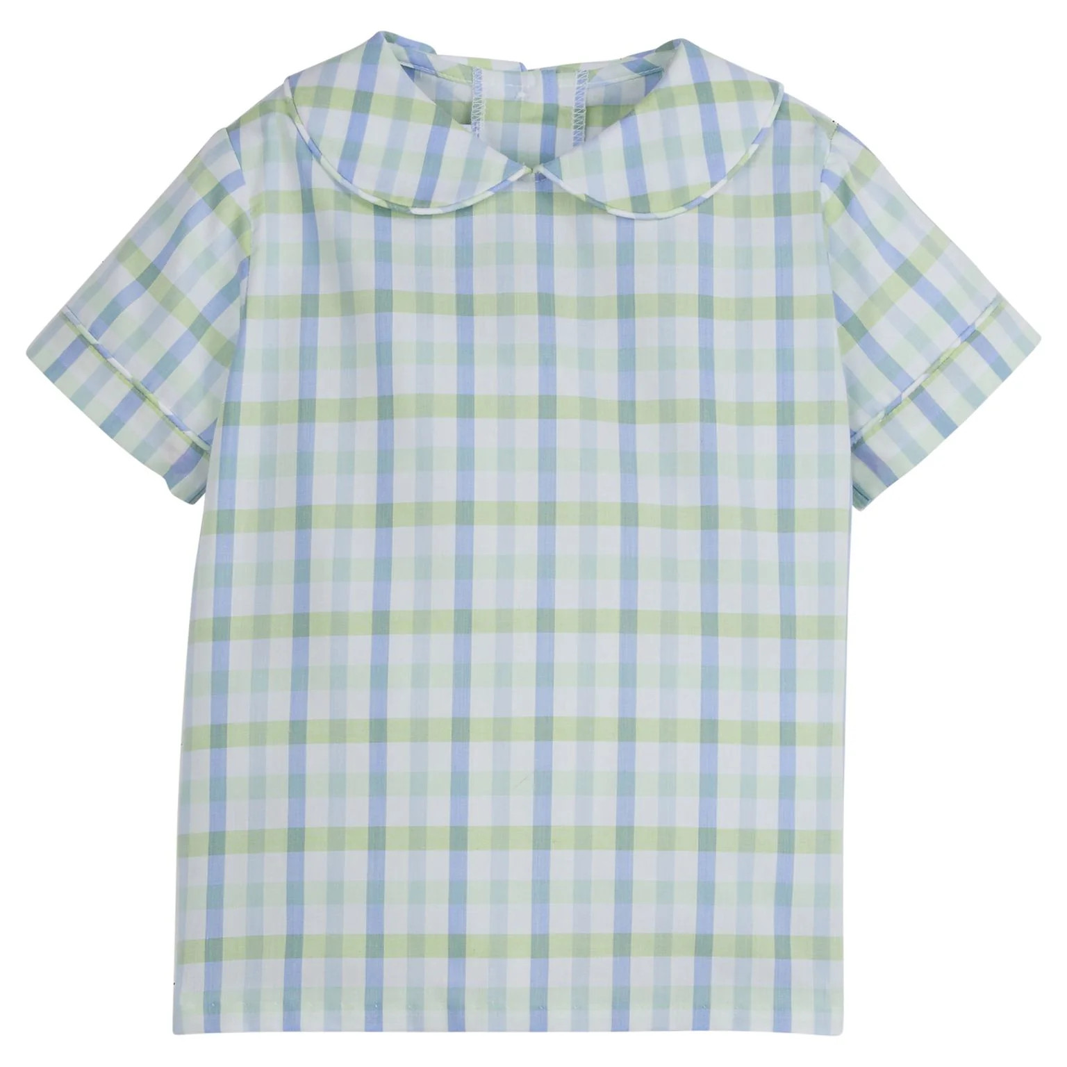 Little English Short Sleeve Peter Pan Shirt- Wingate Plaid | JoJo Mommy