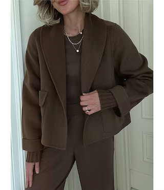 x Cella Jane Blog Icon Wool Shawl Collar Long Sleeve Coat | Dillard's