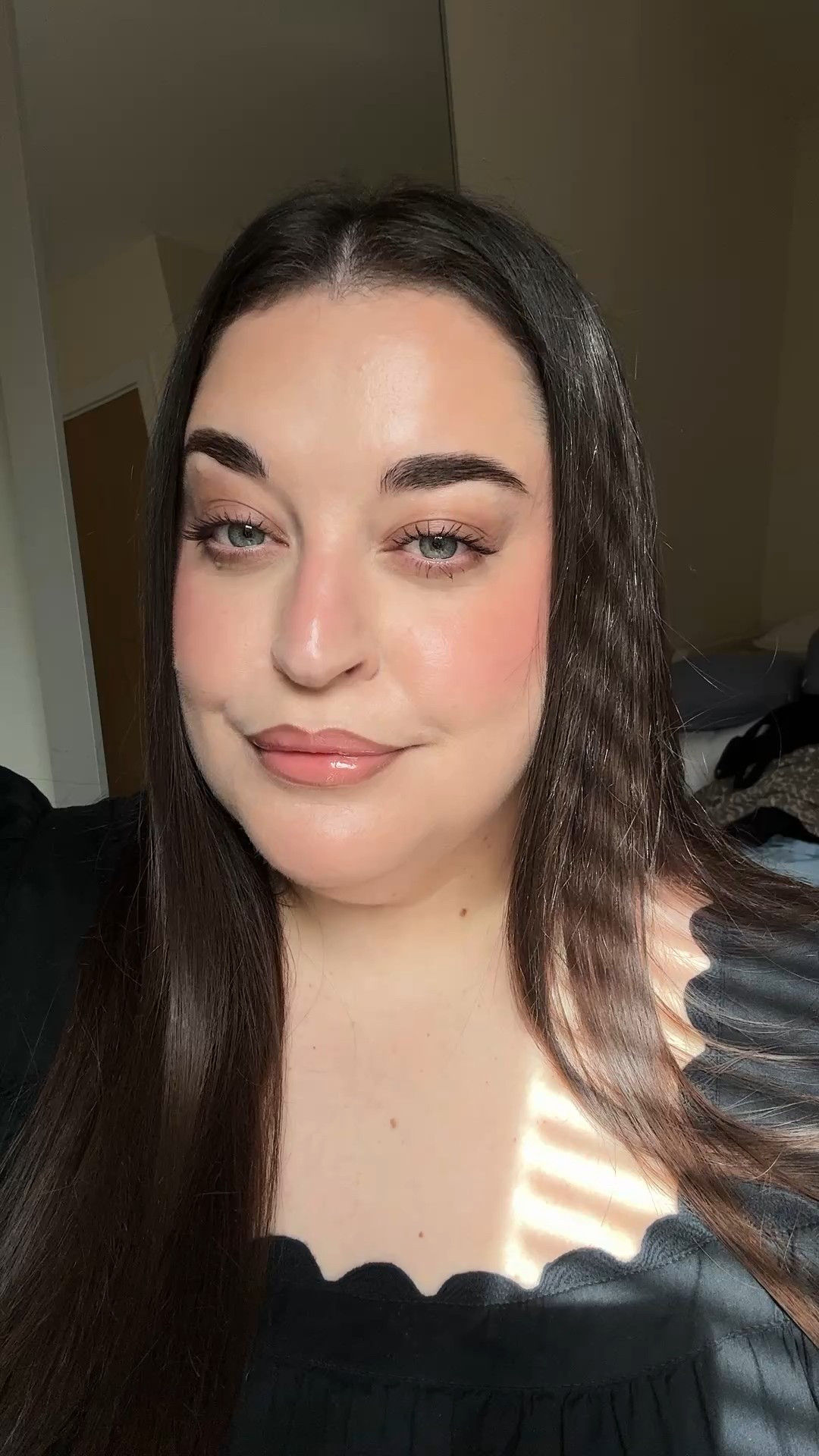 A beautiful black cotton dress, simple gold hoop and peachy brown lip combo 

#LTKuk #LTKplussize #LTKbeauty