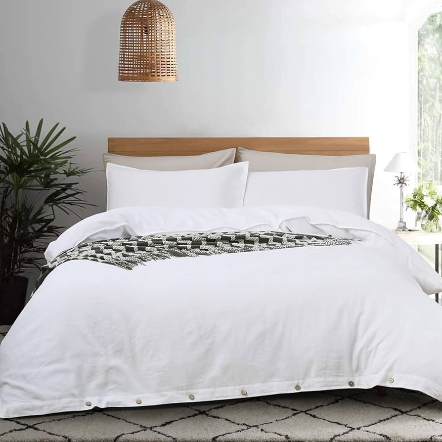 EVERLY Tencel King Size 80% Tencel 20% Linen Duvet Cover Set, Cooling Duvet Cover, 3 Piece Beddin... | Amazon (US)