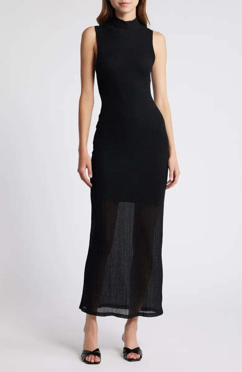 FRAME Mock Neck Mesh Maxi Dress | Nordstromrack | Nordstrom Rack