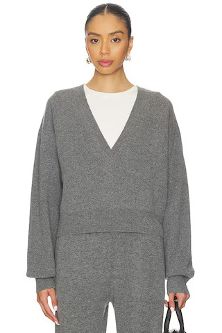 EAVES Lonne Deep V-neck Sweater in Dark Grey from Revolve.com | Revolve Clothing (Global)