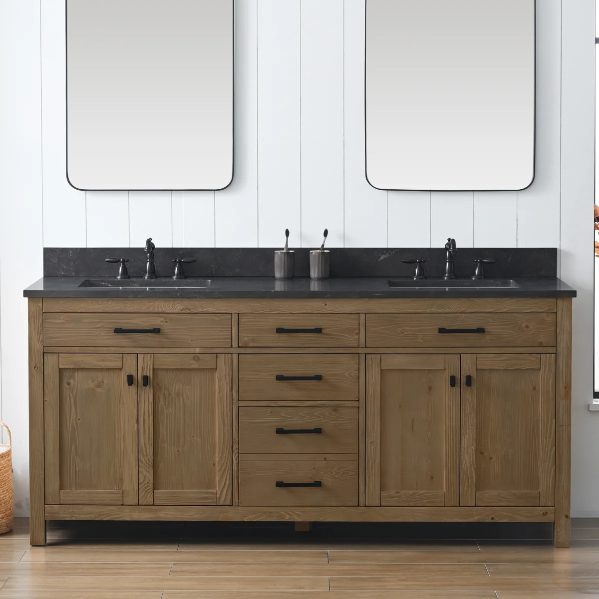 Ajiya 72" Double Bathroom Vanity Set | Wayfair North America