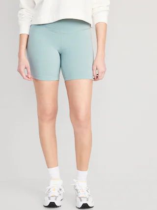 Extra High-Waisted PowerChill Hidden-Pocket Biker Shorts for Women -- 6-inch inseam | Old Navy (US)