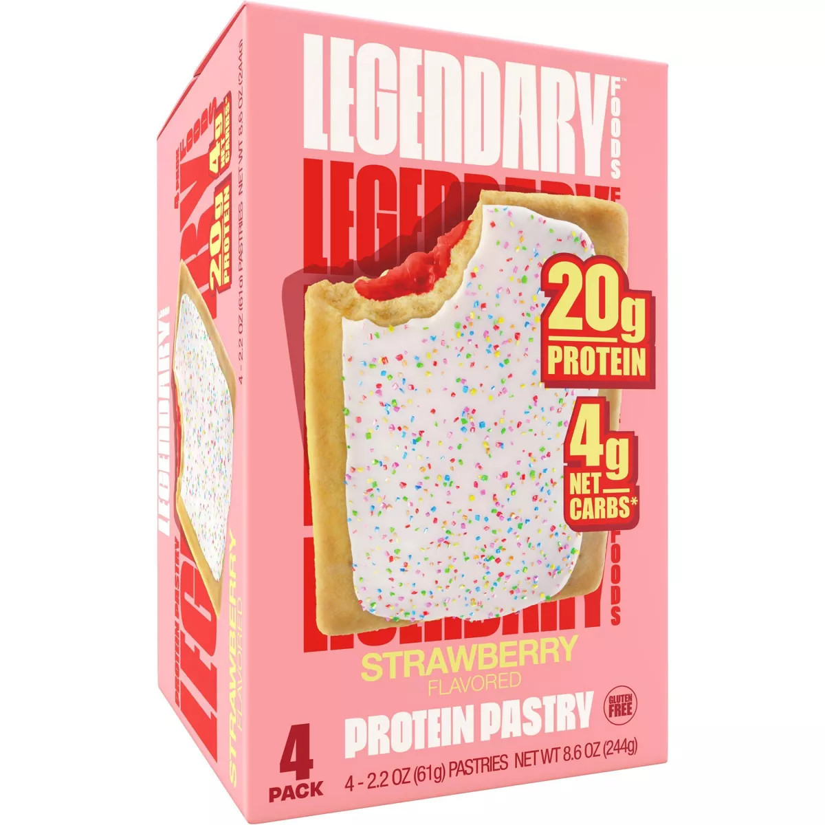 Legendary Foods Gluten Free and Keto Friendly Protein Pastry - Strawberry -  8.6oz/4ct | Target