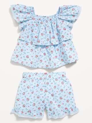 Printed Ruffled Top and Shorts Set for Toddler Girls | Old Navy (US)