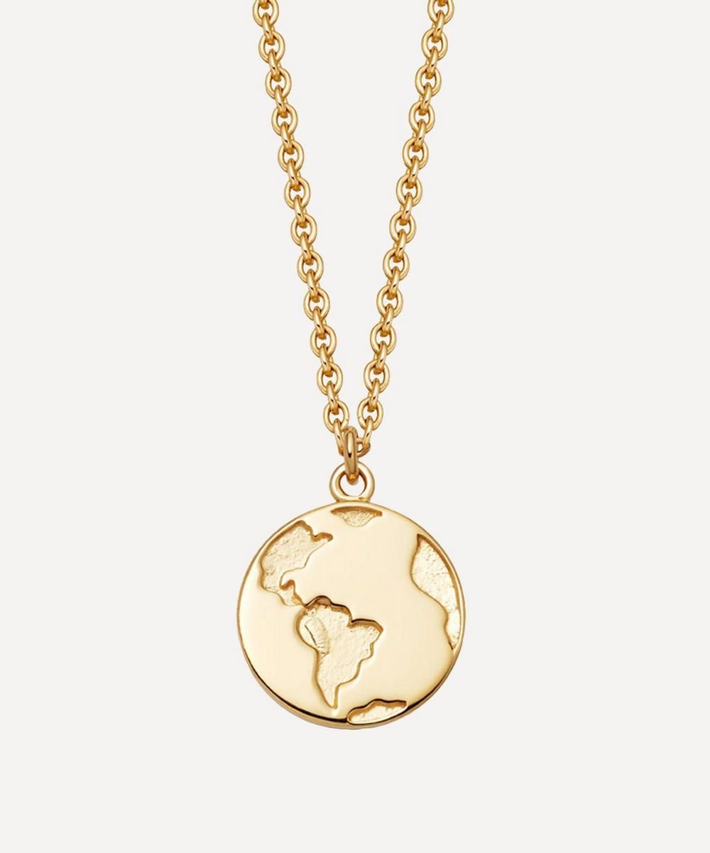 Gold Plated Vermeil Silver Biography Earth Pendant Necklace | Liberty London (UK)