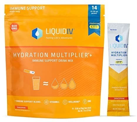 Liquid I.V. Hydration Multiplier + Immune Support, Easy Open Packets, Fresh Tangerine Flavor | 14... | Amazon (US)