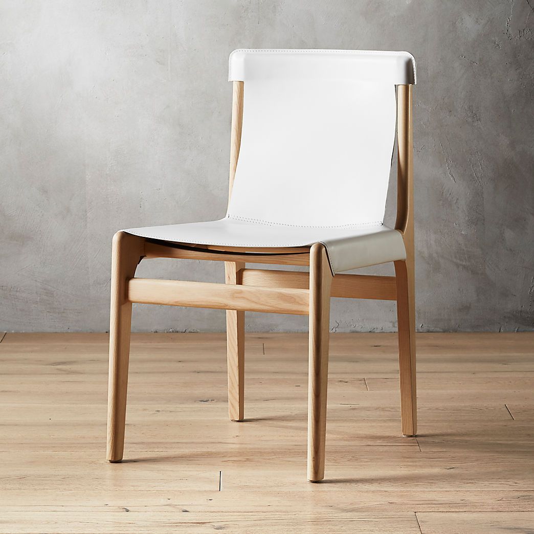 Burano White Leather Sling Chair + Reviews | CB2 | CB2