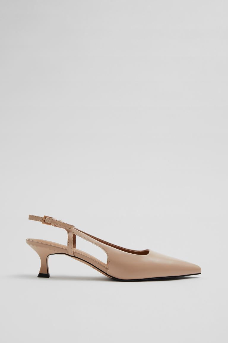Slingback Leather Pumps | H&M (UK, MY, IN, SG, PH, TW, HK, KR)