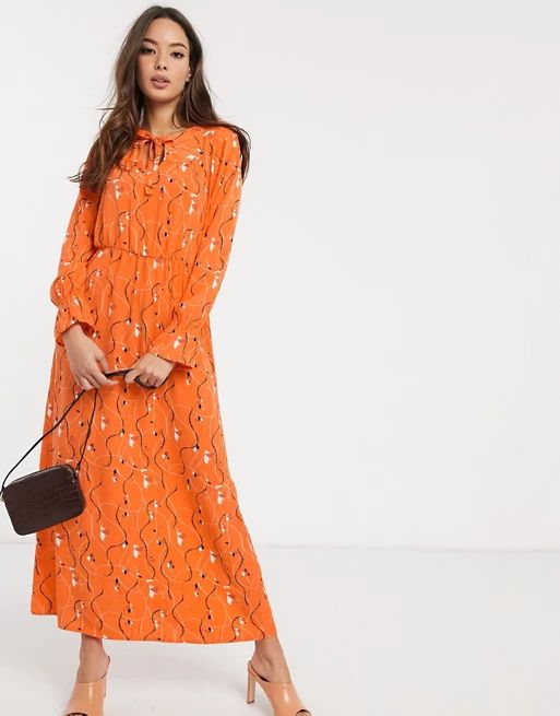 Vero Moda maxi dress in orange ditsy floral | ASOS US