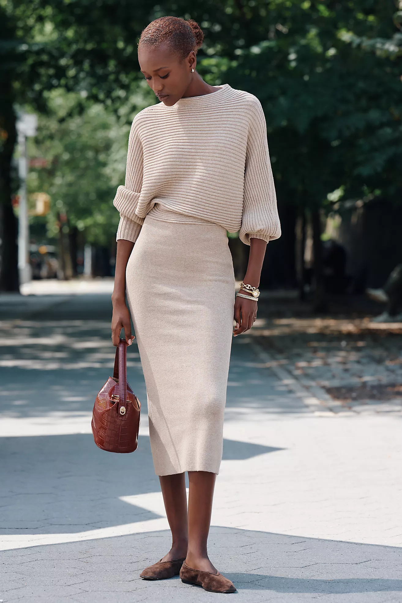 By Anthropologie Ribbed Sweater Midi Dress | Anthropologie (US)