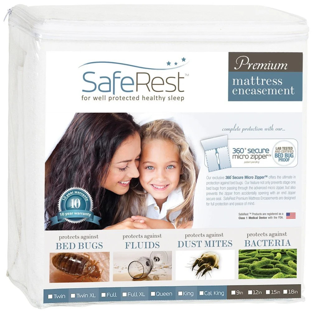 SafeRest Premium Mattress Encasement, 100% Waterproof, Bed Bug Proof, Hypoallergenic, 360 Secure ... | Walmart (US)