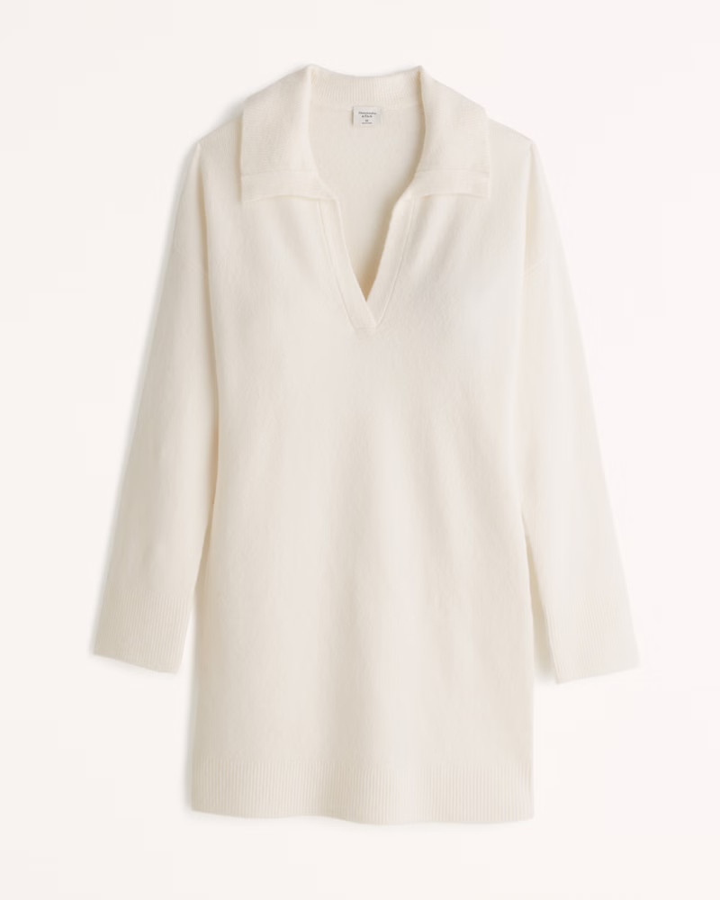 Women's Collared Easy Mini Sweater Dress | Women's New Arrivals | Abercrombie.com | Abercrombie & Fitch (US)