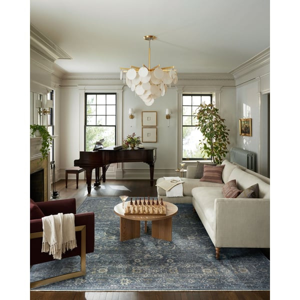 Bradbury BRU-03 Ocean/Gold Area Rug | Rugs Direct