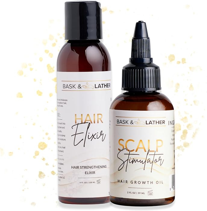 BASK & LATHER Growth & Length Retention Bundle | Hair Elixir + Scalp Stimulator Oil | Strengthen,... | Amazon (US)