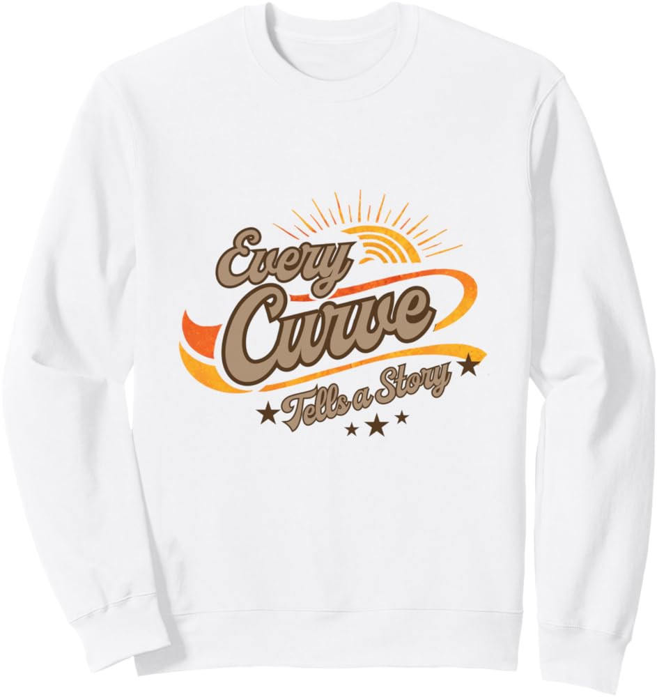 Every Curve Tells a Story body positive retro sunset design Sweatshirt | Amazon (US)