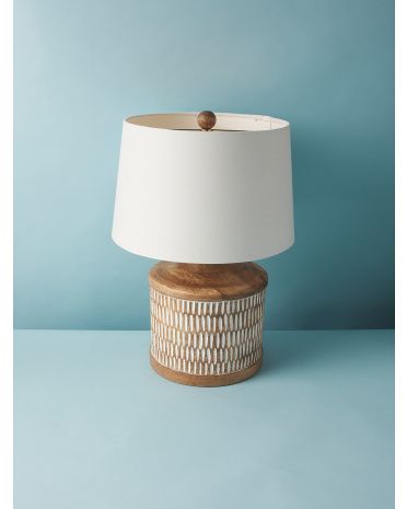 20in Carved Wood Table Lamp | HomeGoods