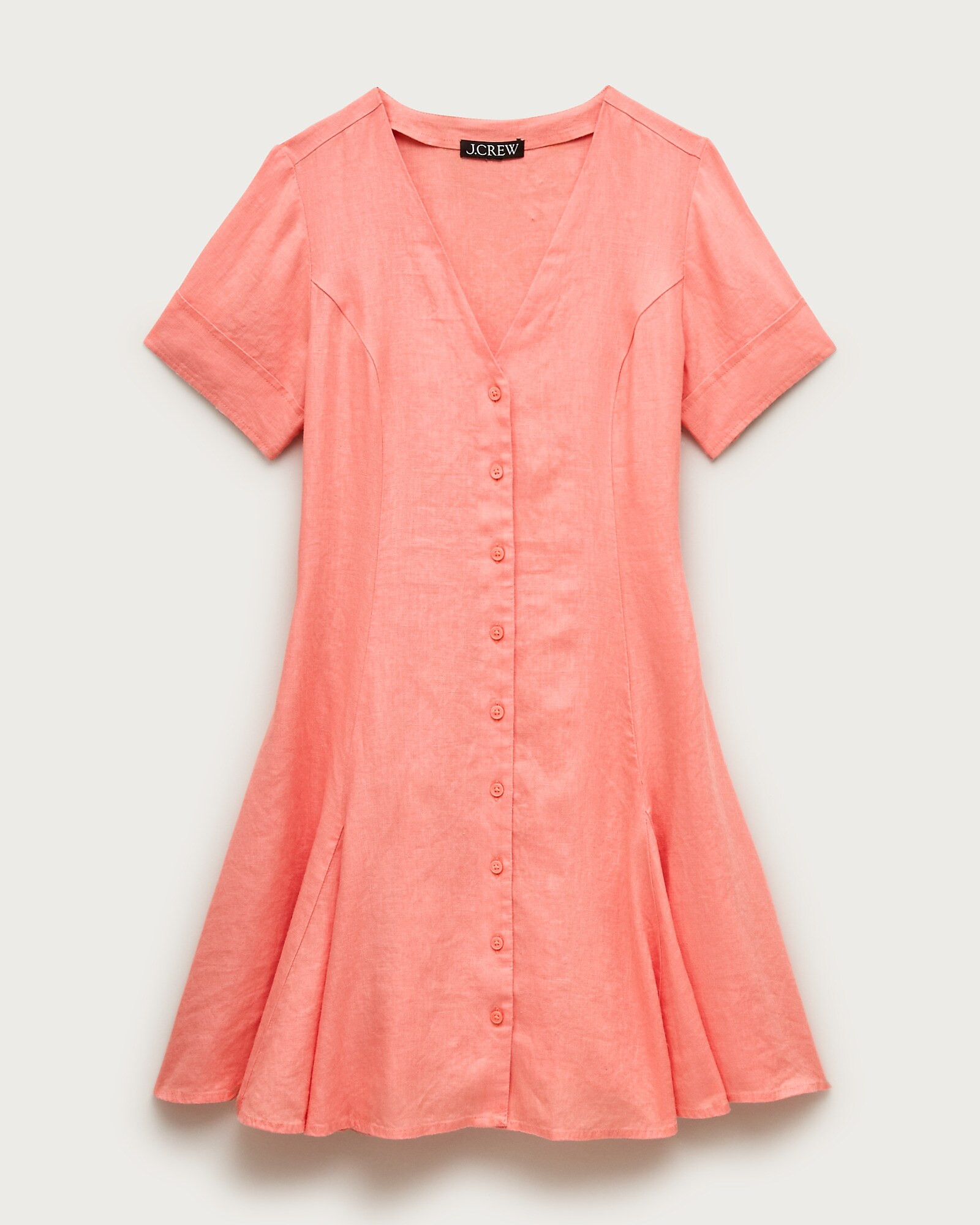 Short-sleeve mini dress in linen | J. Crew US