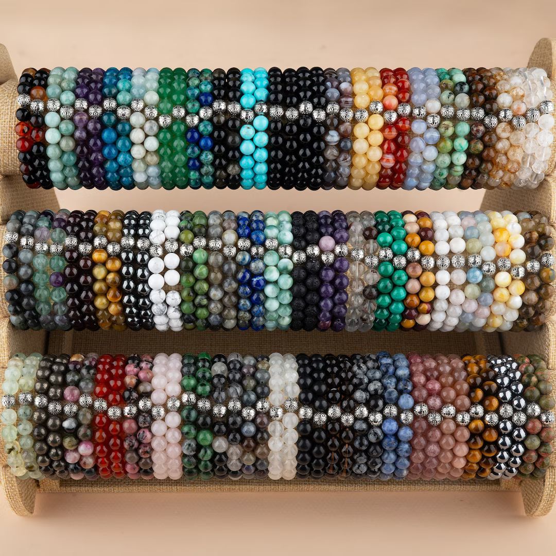 Healing Crystal Bracelet, Natural Gemstone Bracelet, Gemstone Beads Bracelet, Stretch Bracelet, B... | Etsy (US)