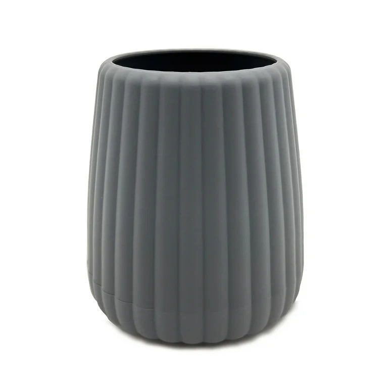 Mainstays Rubberized Plastic Ribbed Toothbrush Holder, Grey - Walmart.com | Walmart (US)