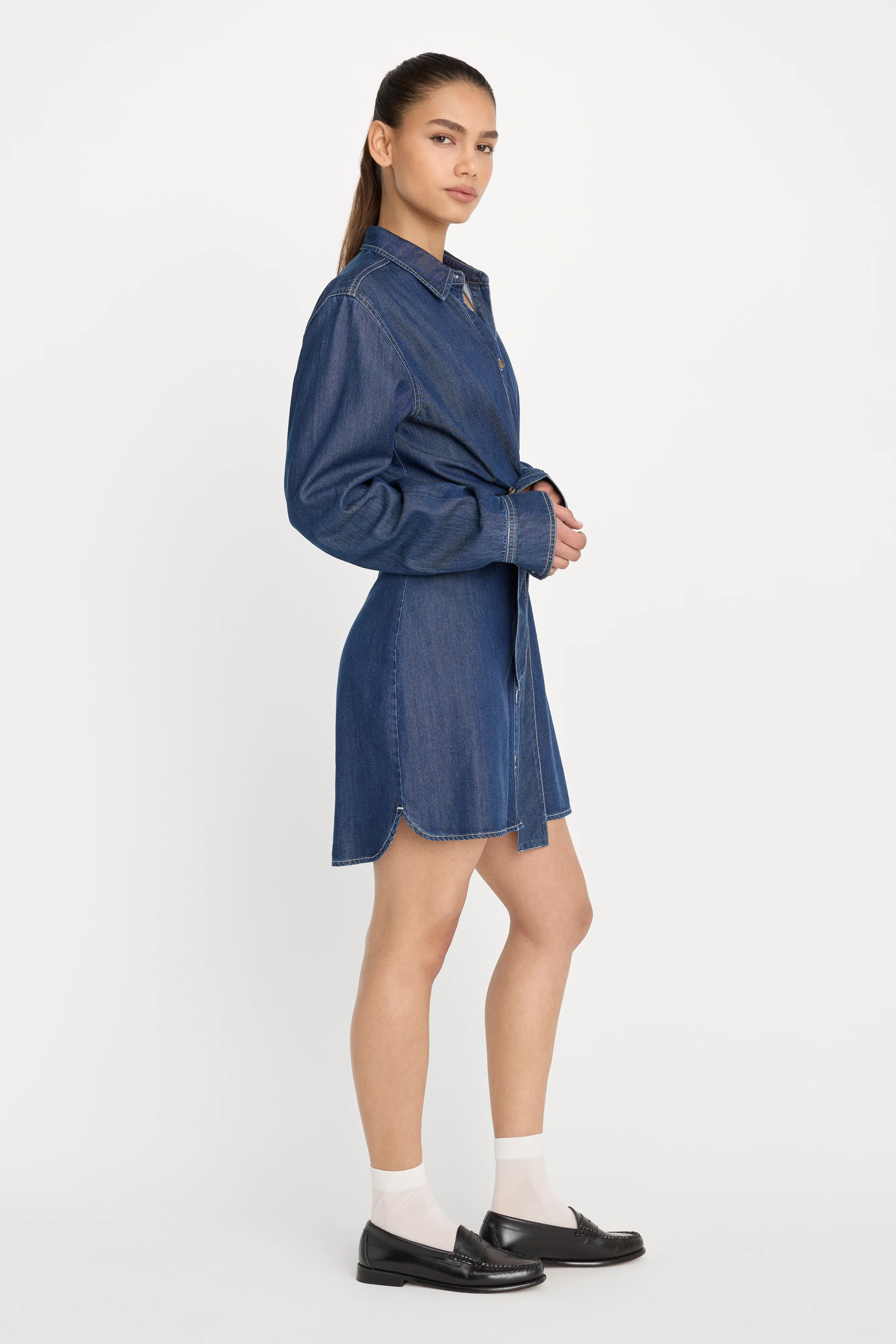 DENIM WRAP SHIRT DRESS | INDIGO1187 - GOOD AMERICAN | Good American