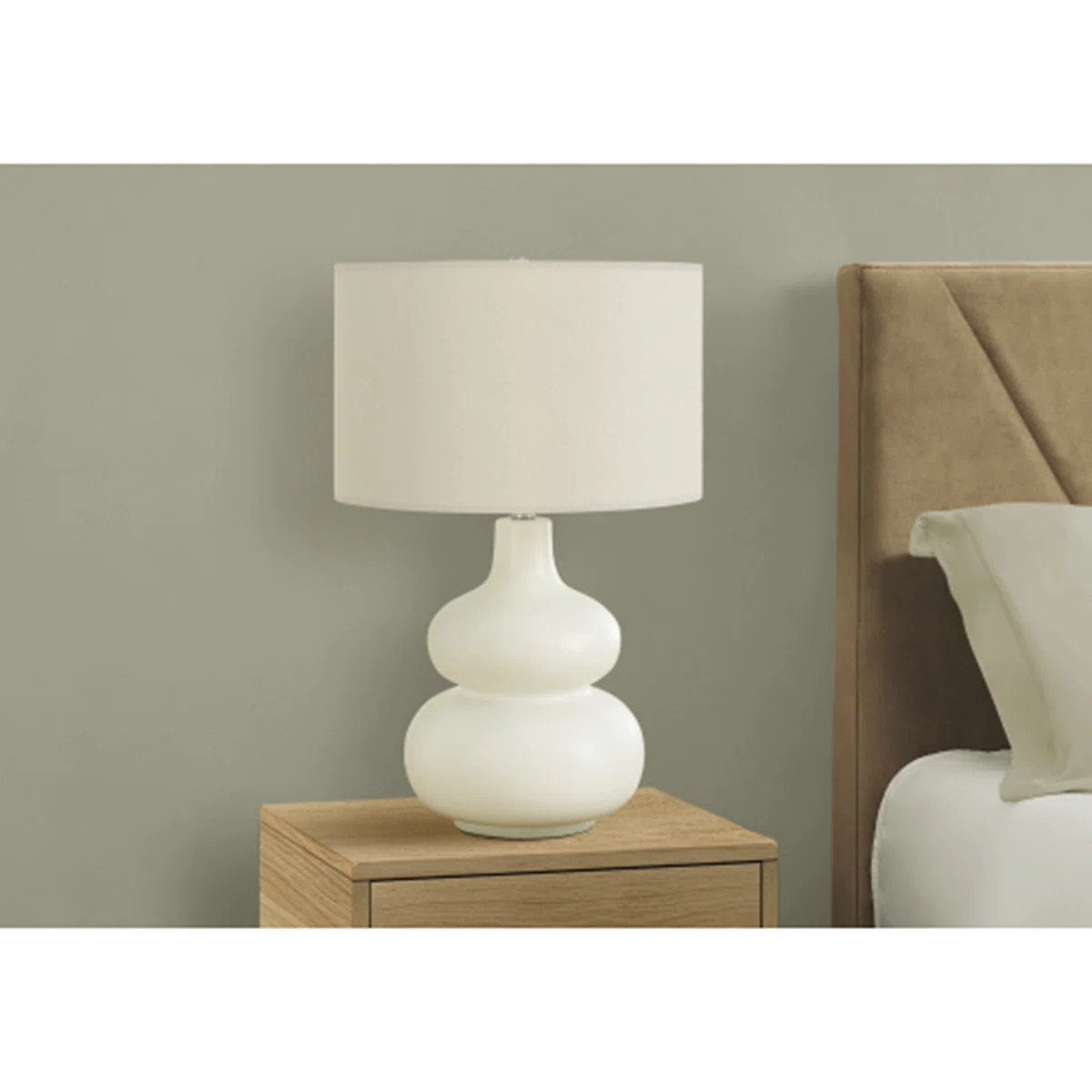25" Contemporary Cream Ceramic Table Lamp with Ivory/Cream Shade for Sophisticated Lighting | Wayfair North America