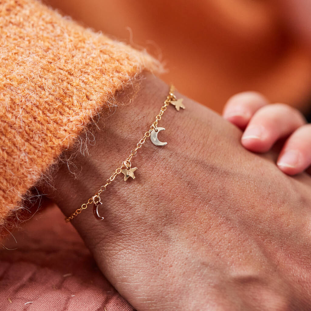 Moon And Stars Family Initials Bracelet | Not On The High Street