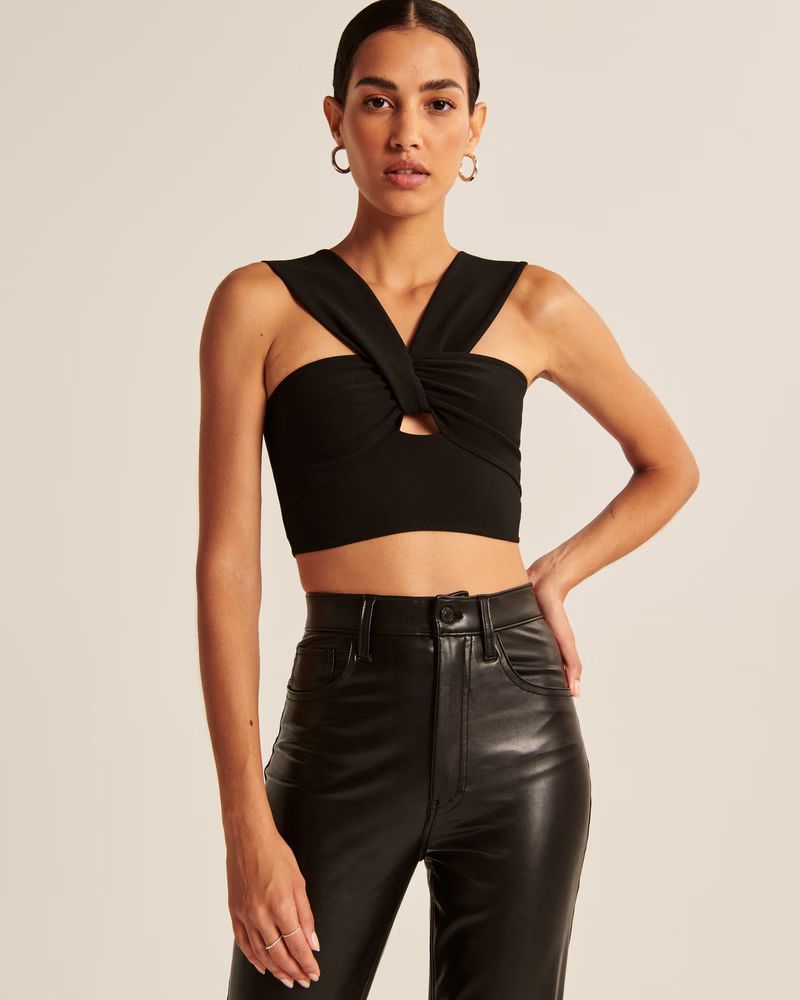 Women's Asymmetrical Cutout Set Top | Women's 25% Off Select Styles | Abercrombie.com | Abercrombie & Fitch (US)