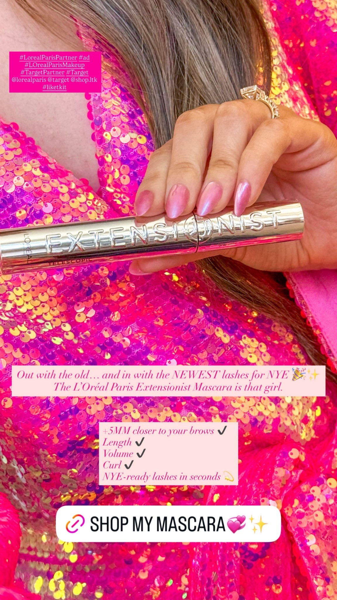#LOrealParisPartner #AD New year, new lashes! L’Oréal Paris Extensionist Mascara is giving me the longest, most dramatic lashes of my life (so long they almost touch my brows!) Out with the old… and in with the NEWEST lash moment I’ll be wearing straight into 2026. #LOrealParisPartner #LOrealParisMakeup #TargetPartner #Target @lorealparis @target @shop.ltk #liketkit 

#LTKgrwm #LTKBeauty #LTKFindsUnder50
