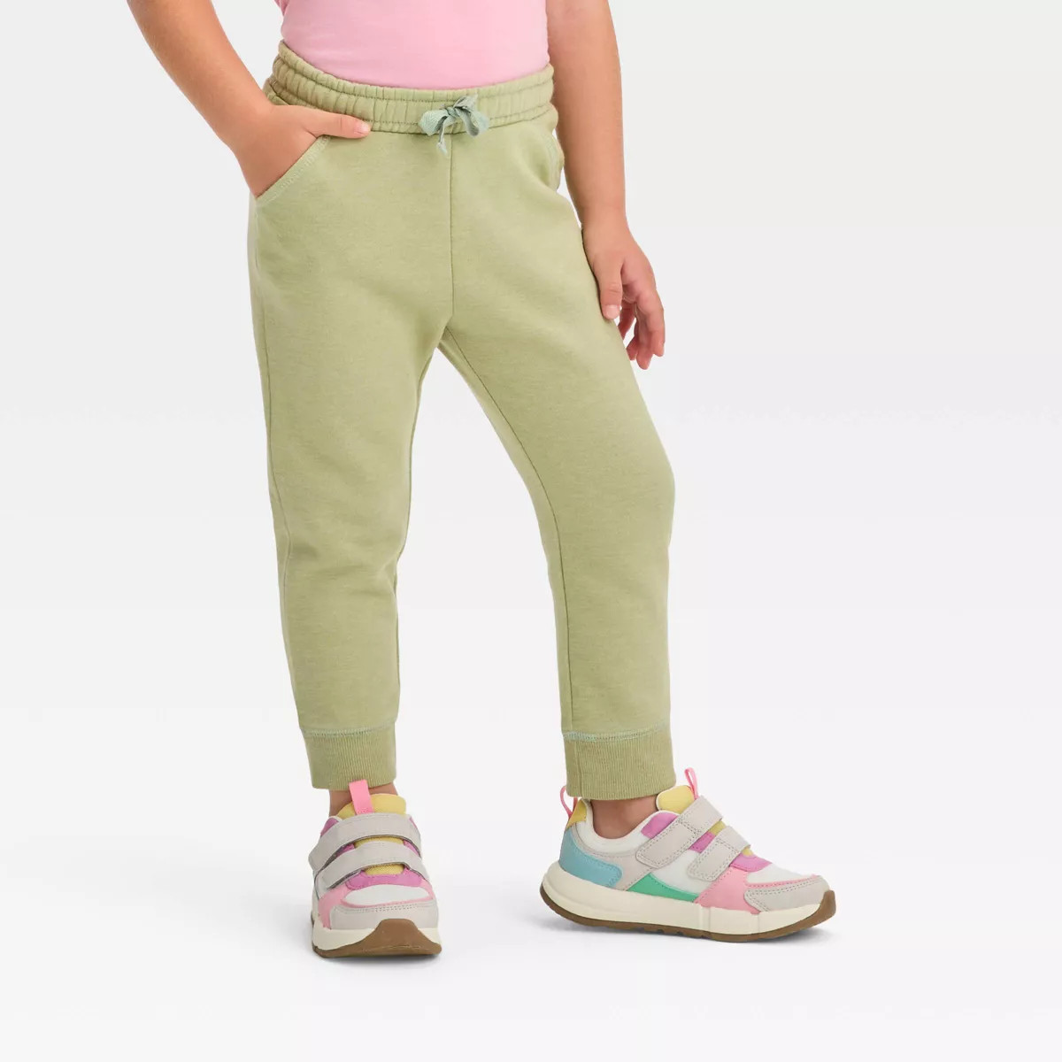 Toddler Girls' Fleece Jogger Pants - Cat & Jack™ Olive Green 12M | Target